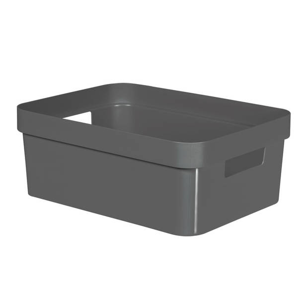 Curver Infinity opbergbox - 11L - 100% Recycled - Donkergrijs