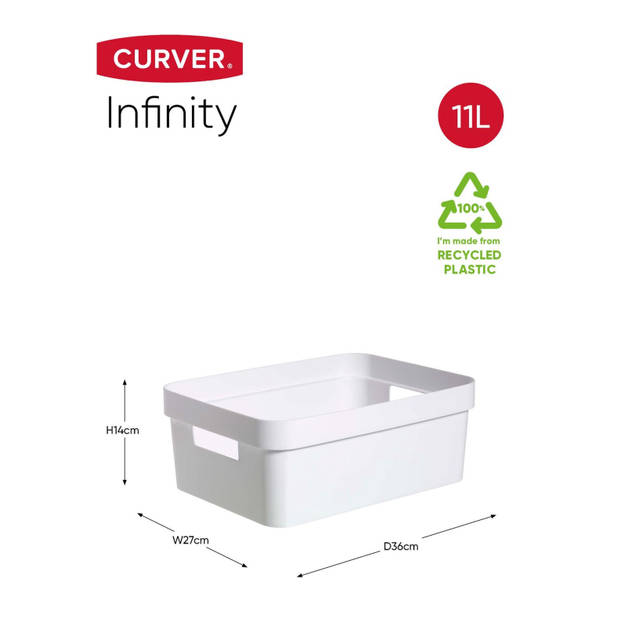 Curver Infinity Opbergbox - 11L - Wit - 100% Recycled
