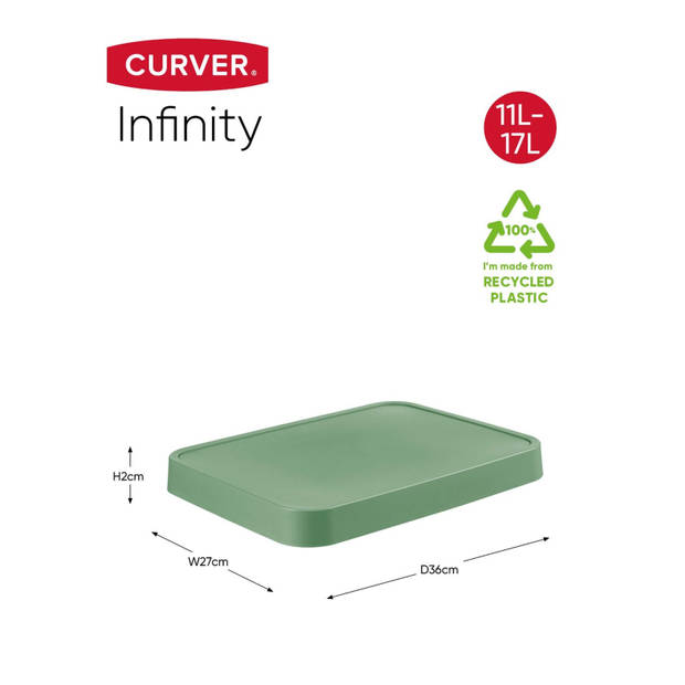 Curver Infinity Deksel - 11+17L - Groen - 100% Recycled