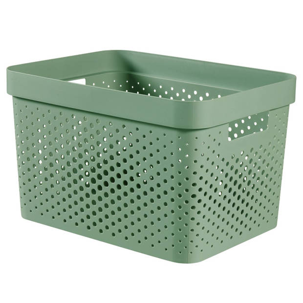 Curver Infinity Dots Opbergbox - 17L - Groen - 100% Recycled