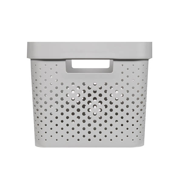 Curver Infinity Dots Opbergbox - 17L - Lichtgrijs - 100% Recycled