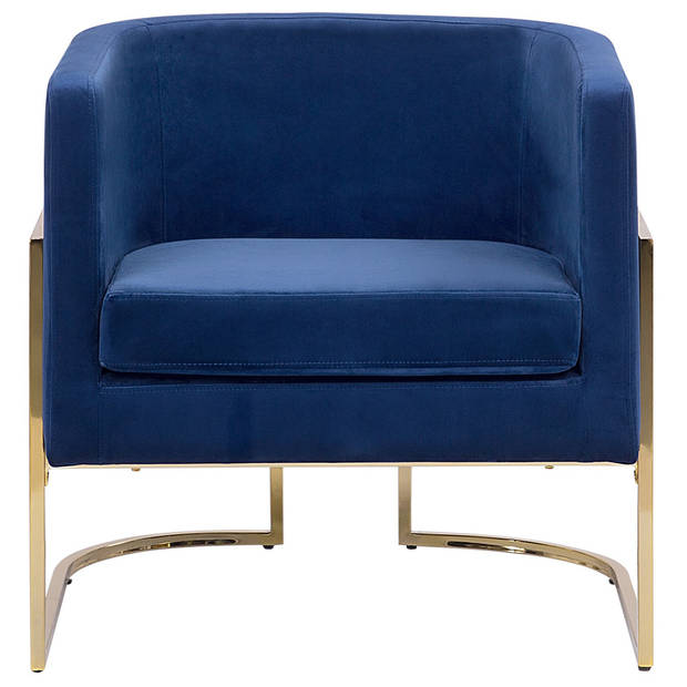 Beliani SIRKKA - Fauteuil-Blauw-Fluweel