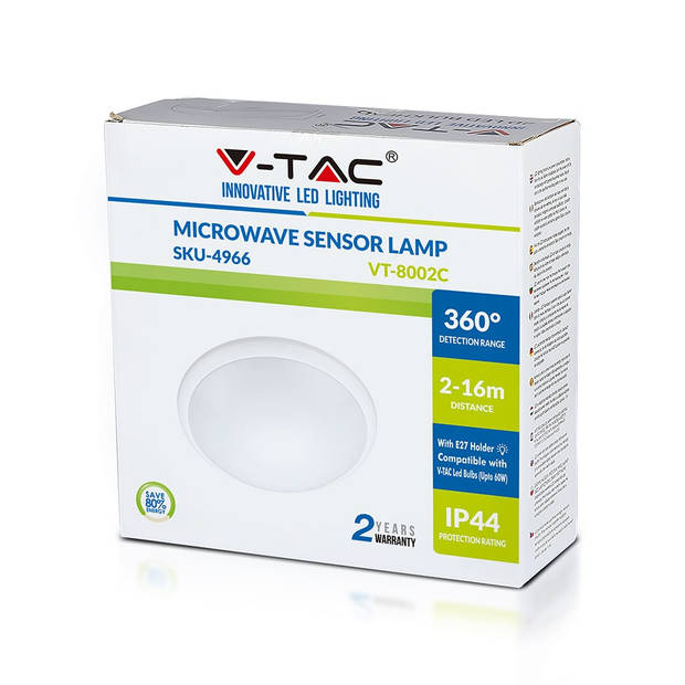 V-TAC hanglamp VT-8002C 29,6 cm E27 polycarbonaat 60W wit