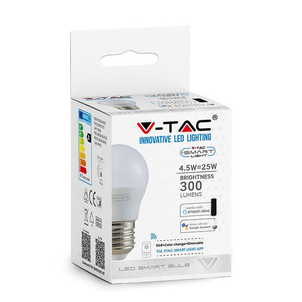 V-TAC VT-5124 Slimme LED-lampen - Slimme Lampen - IP20 - Wit - 5 Watt - 470 Lumen - RGB+3IN1