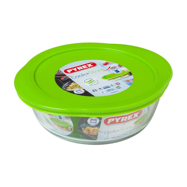 Pyrex - Schaal Rond met Deksel, 1 liter - Pyrex Cook & Store