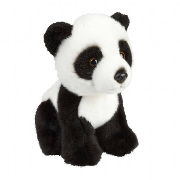 Ravensden Pluche panda beer knuffel - 18 cm - Pandaberen knuffels - zwart/wit - Knuffeldier