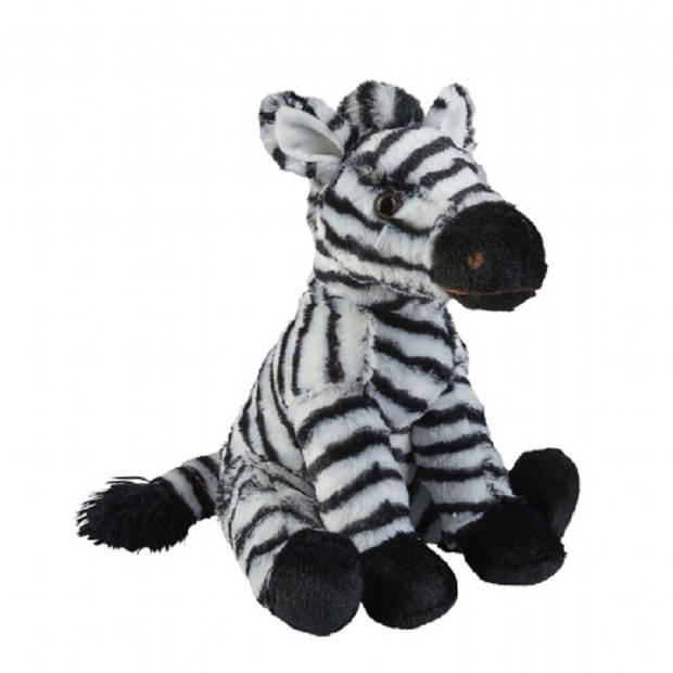 Zwart/witte zebra knuffel 30 cm knuffeldieren - Knuffeldier