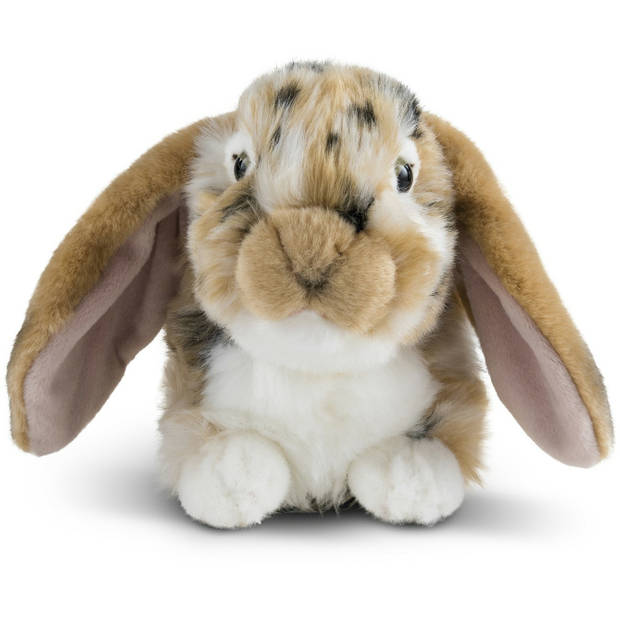 Pluche bruin/wit hangoor konijn knuffel 30 cm speelgoed - Knuffel huisdieren