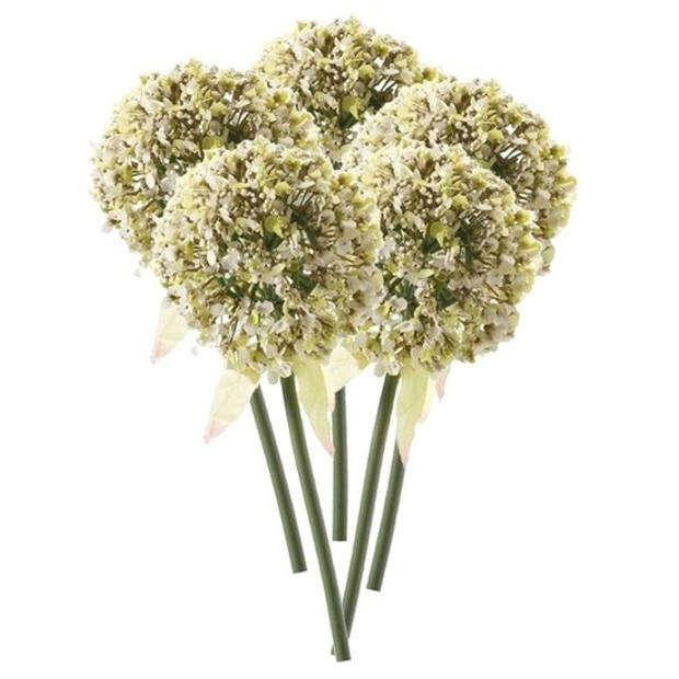 5 x Kunstbloemen steelbloem witte sierui 70 cm - Kunstbloemen