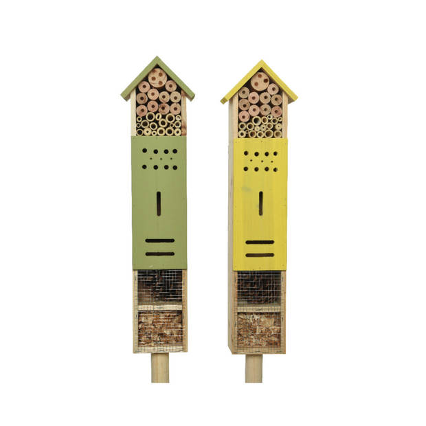 Lichtgroen huisje voor insecten 118 cm vlinderhuis/bijenhuis/wespenhotel - Insectenhotel