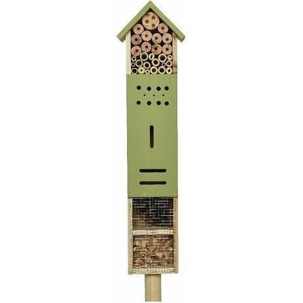 Lichtgroen huisje voor insecten 118 cm vlinderhuis/bijenhuis/wespenhotel - Insectenhotel