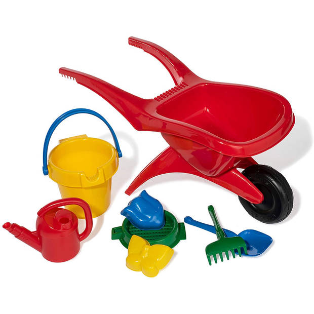 Rolly Toys kunststof kruiwagen met accessoires 8-delig rood