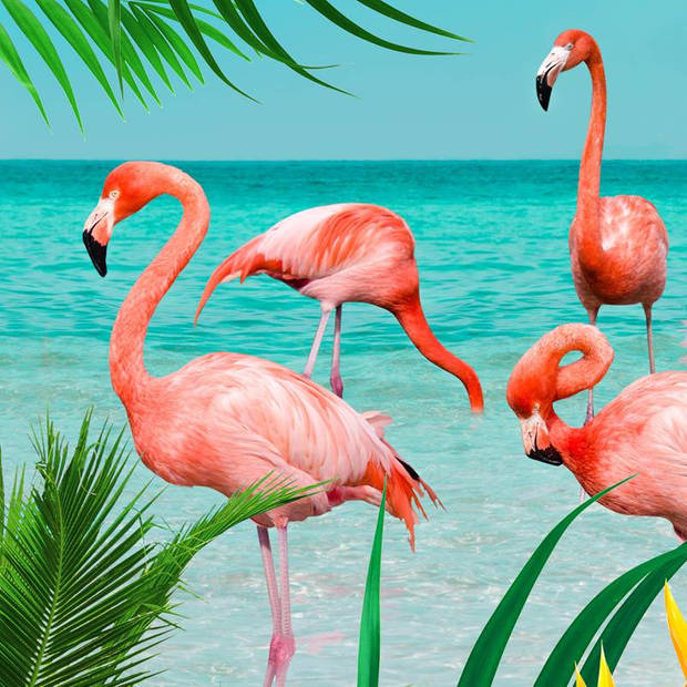 Good Morning strandlaken Flamingo 100 x 180 cm velours