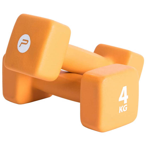 Pure2Improve dumbbellset 4 kilo neopreen oranje 2 stuks