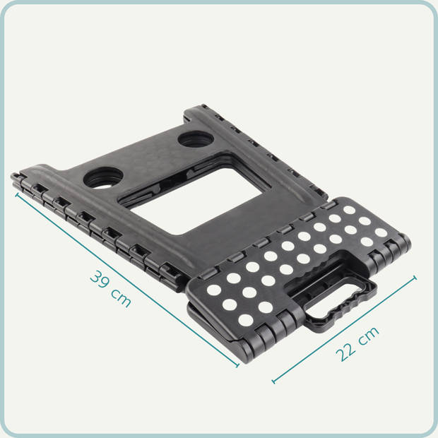 Nordix Keukentrapje - Opvouwbaar - Huishoudtrap - Zwart - Kunststof