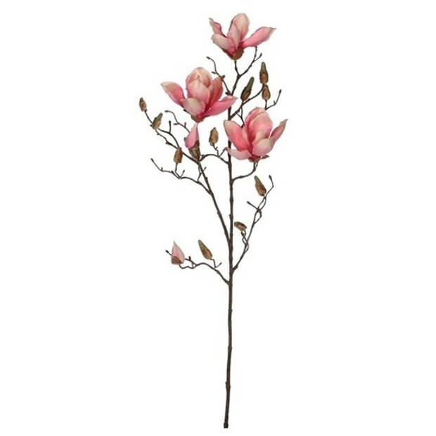 2x Magnolia beverboom kunstbloemen takken 90 cm decoratie - Kunstplanten