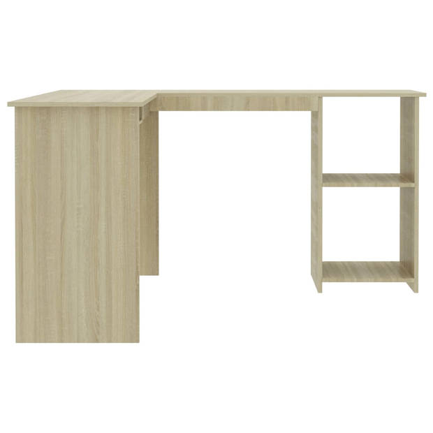 The Living Store Hoekbureau - L-vormig - Bewerkt hout - 120 x 140 x 75 cm - Sonoma eiken