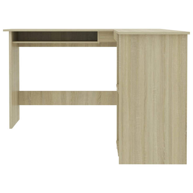 The Living Store Hoekbureau - L-vormig - Bewerkt hout - 120 x 140 x 75 cm - Sonoma eiken