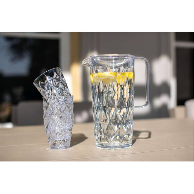 Koziol - Crystal Karaf 1,6 liter met 4 Bekers van 250 ml - Kunststof - Transparant