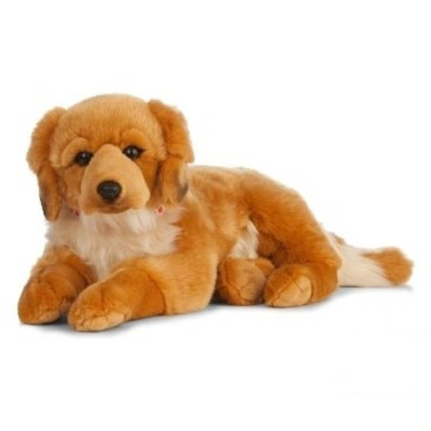 Pluche Golden Retriever honden knuffel 60 cm liggend - Golden Retriever huisdieren knuffels - Speelgoed