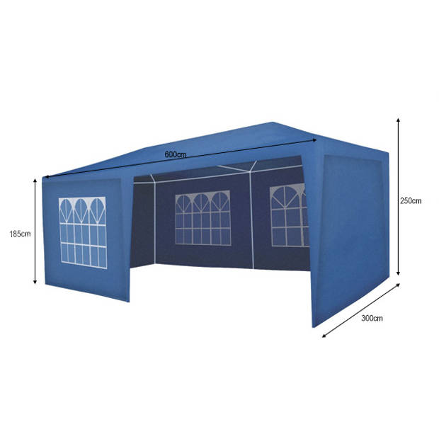 Partytent 3x6m donkerblauw budget