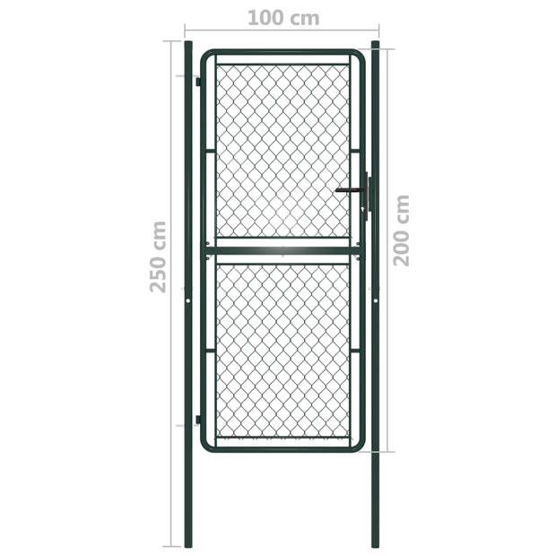 The Living Store Tuinpoort - Groen Staal - 100 x 250 cm - Robuust en duurzaam