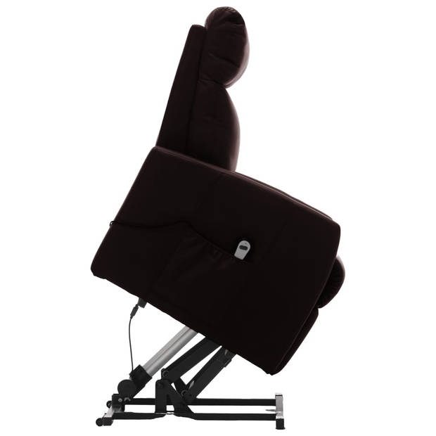 vidaXL Fauteuil elektrisch sta-op-stoel kunstleer bruin