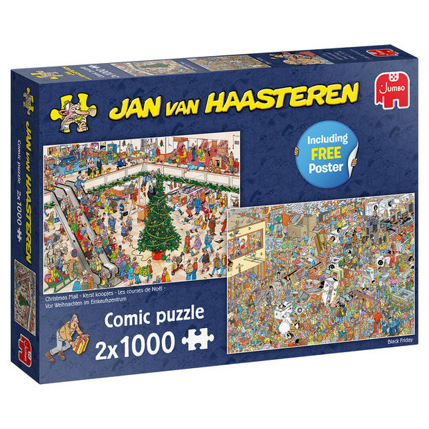 Jan van Haasteren Shoppen voor de feestdagen 2 x 1000 stukjes