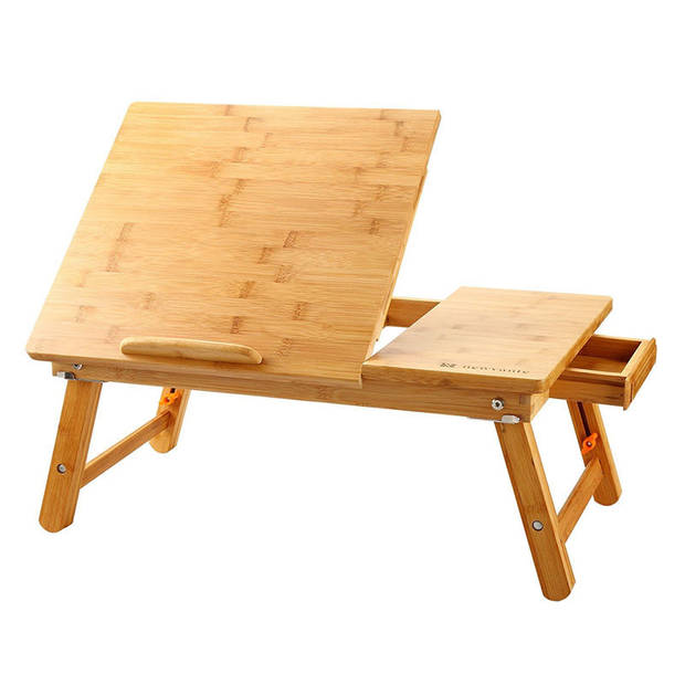 Laptoptafel voor op schoot voor bed of op de bank van bamboe hout -