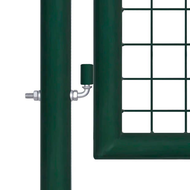 The Living Store Tuinpoort - Groen 100x150cm - Staal - Vergrendelbaar met 3 sleutels