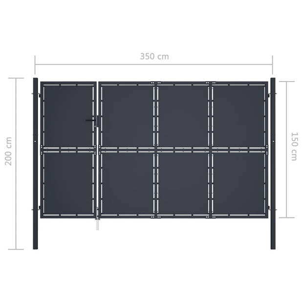 The Living Store Hekpoort - Staal - 350 x 200 cm - Antraciet