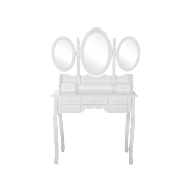 Kaptafel Bella make-up tafel wit inclusief zitbankje en spiegel