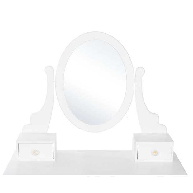 Kaptafel Mara make-up tafel wit inclusief zitbankje en spiegel