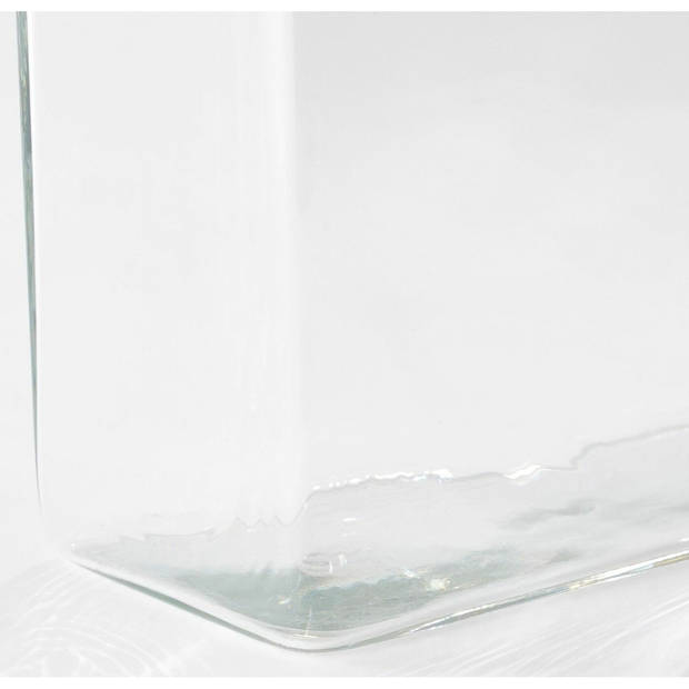 Hoge glazen vaas transparant glas rechthoekig 30 x 10 x 20 cm - Vazen