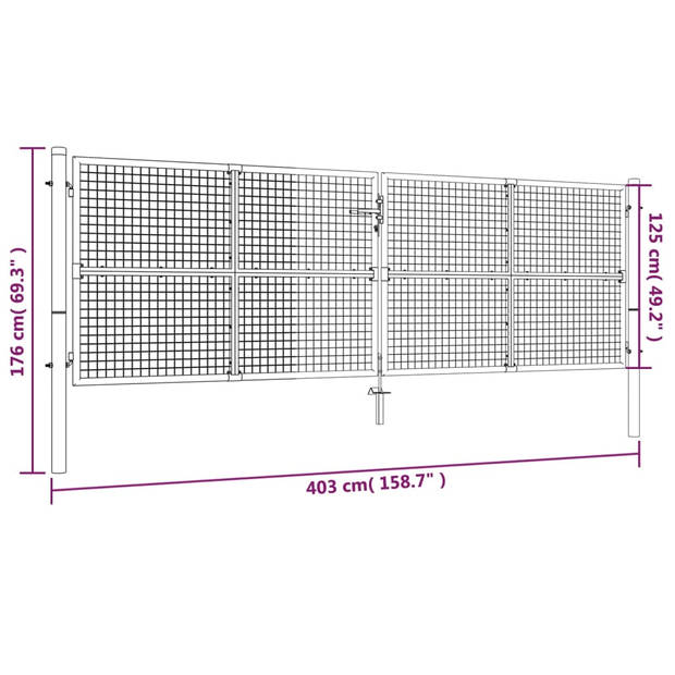 The Living Store Poort X Y - 400 x 175 cm - Gegalvaniseerd staal