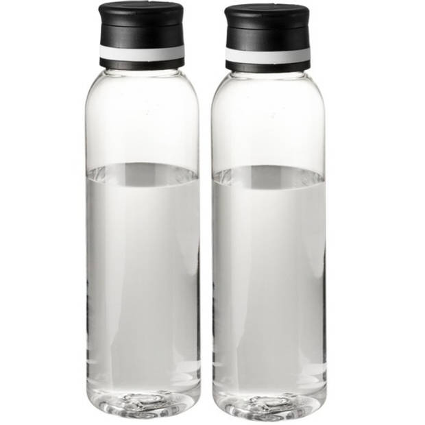 2x Transparante drinkflessen/waterflessen 740 ml - Drinkflessen