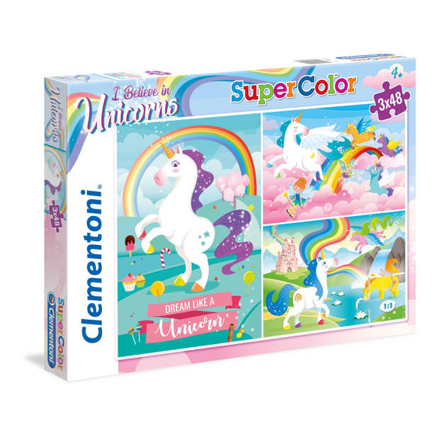 Clementoni legpuzzel I Believe In Unicorns 48 stukjes 3 stuks