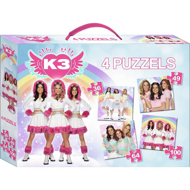 Studio 100 4-in-1 puzzeldoos K3 meisjes 249 stukjes