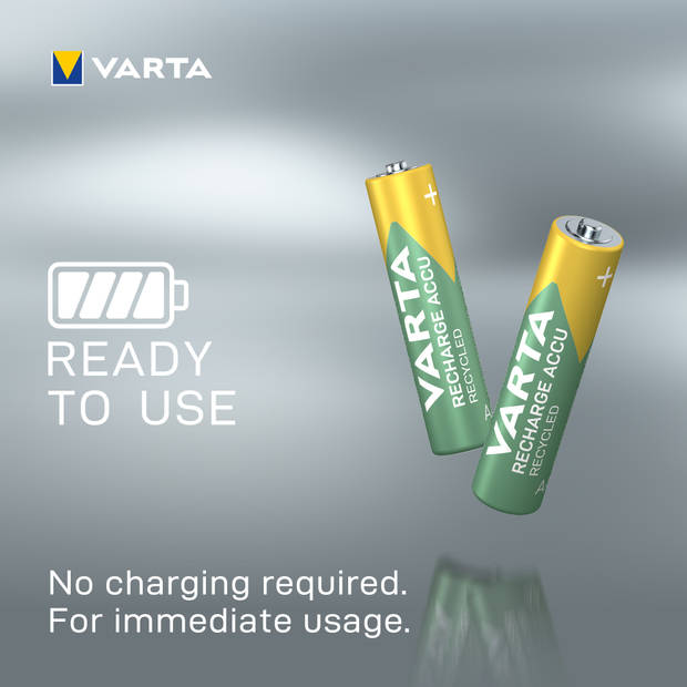 Varta oplaadbare batterijen recycled AAA blister 4