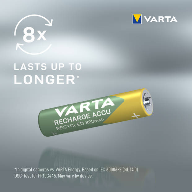 Varta oplaadbare batterijen recycled AAA blister 4