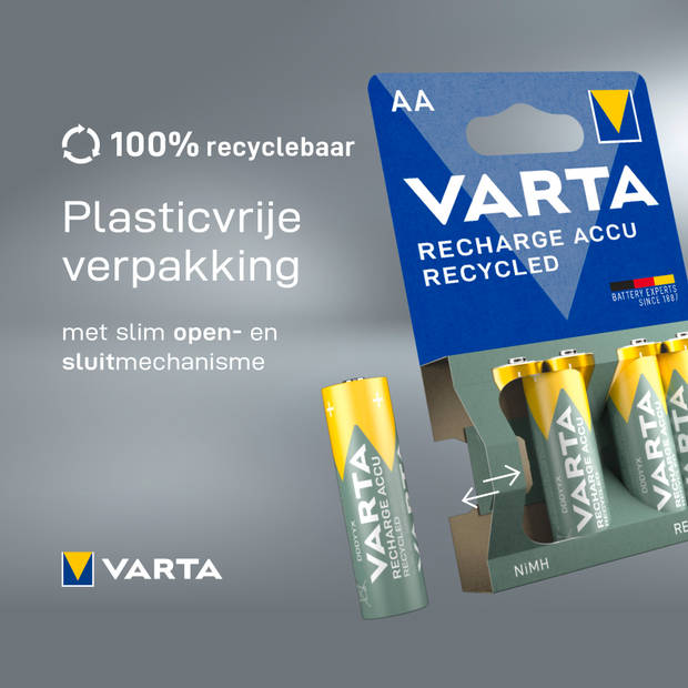 Varta oplaadbare batterijen recycled AAA blister 4