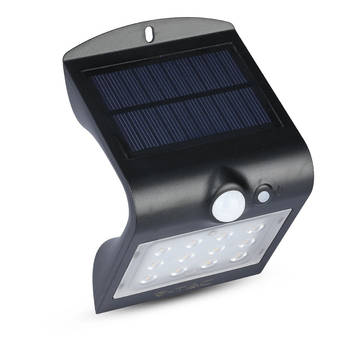 V-TAC VT-767-2-B Zwarte Solar wandlamp - IP65 - 1.5W - 220 lumen - 4000K