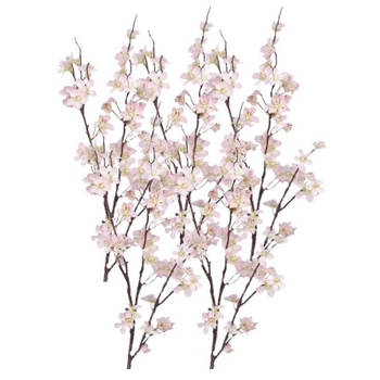 5x Stuks roze appelbloesem kunstbloem/tak met 57 bloemetjes 84 cm - Kunstbloemen