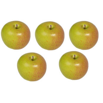 5x Kunst fruit appels 8 cm - Kunstbloemen