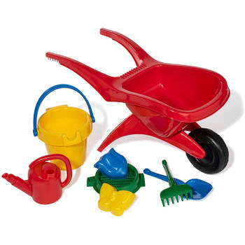 Rolly Toys kunststof kruiwagen met accessoires 8-delig rood