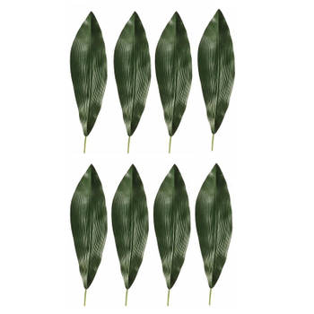 8x Donkergroene Aspidistra kunsttak 75 cm - Kunstplanten