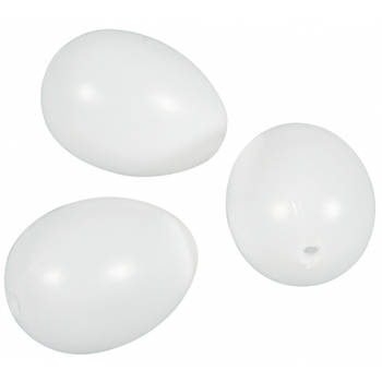 20x Witte plastic paaseitjes - Feestdecoratievoorwerp