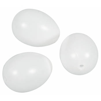 Witte plastic paaseieren 12 stuks 10 cm - Feestdecoratievoorwerp