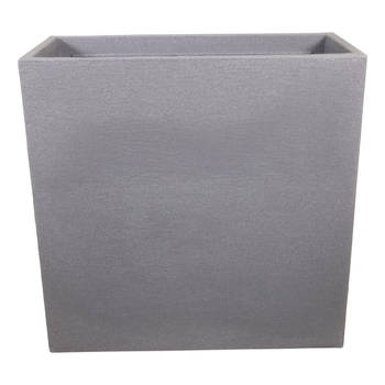 4gardenz® Stone Rechthoekige Plantenbak voor Buiten - 60x60x26cm - Lichtgrijs