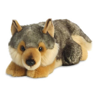 Pluche grijze wolf knuffel 28 cm - Knuffel bosdieren